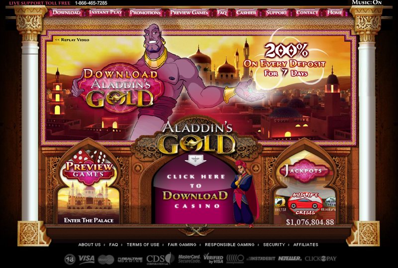 Aladdin Gold Casino No Playthrough Bonus